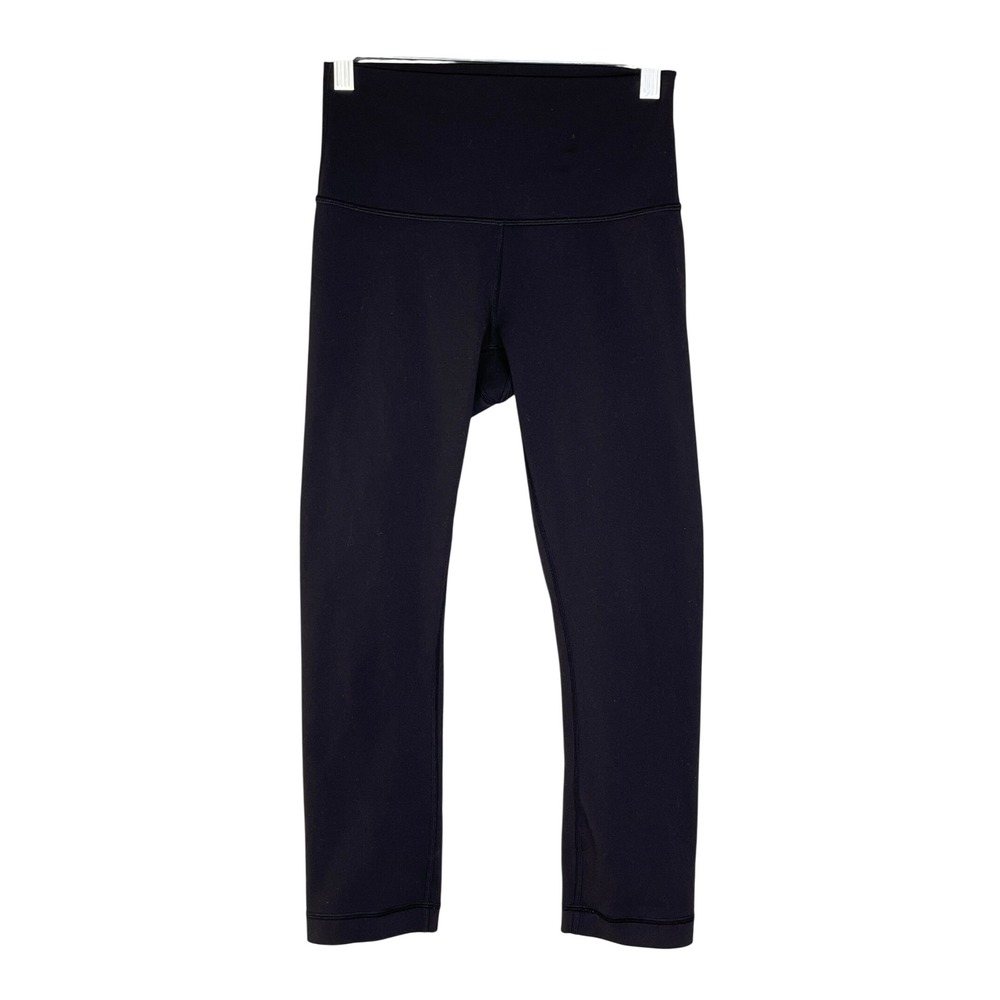 lululemon Wunder Under Crop Leggings Womens 4 Black High Rise Full on Luon Yoga